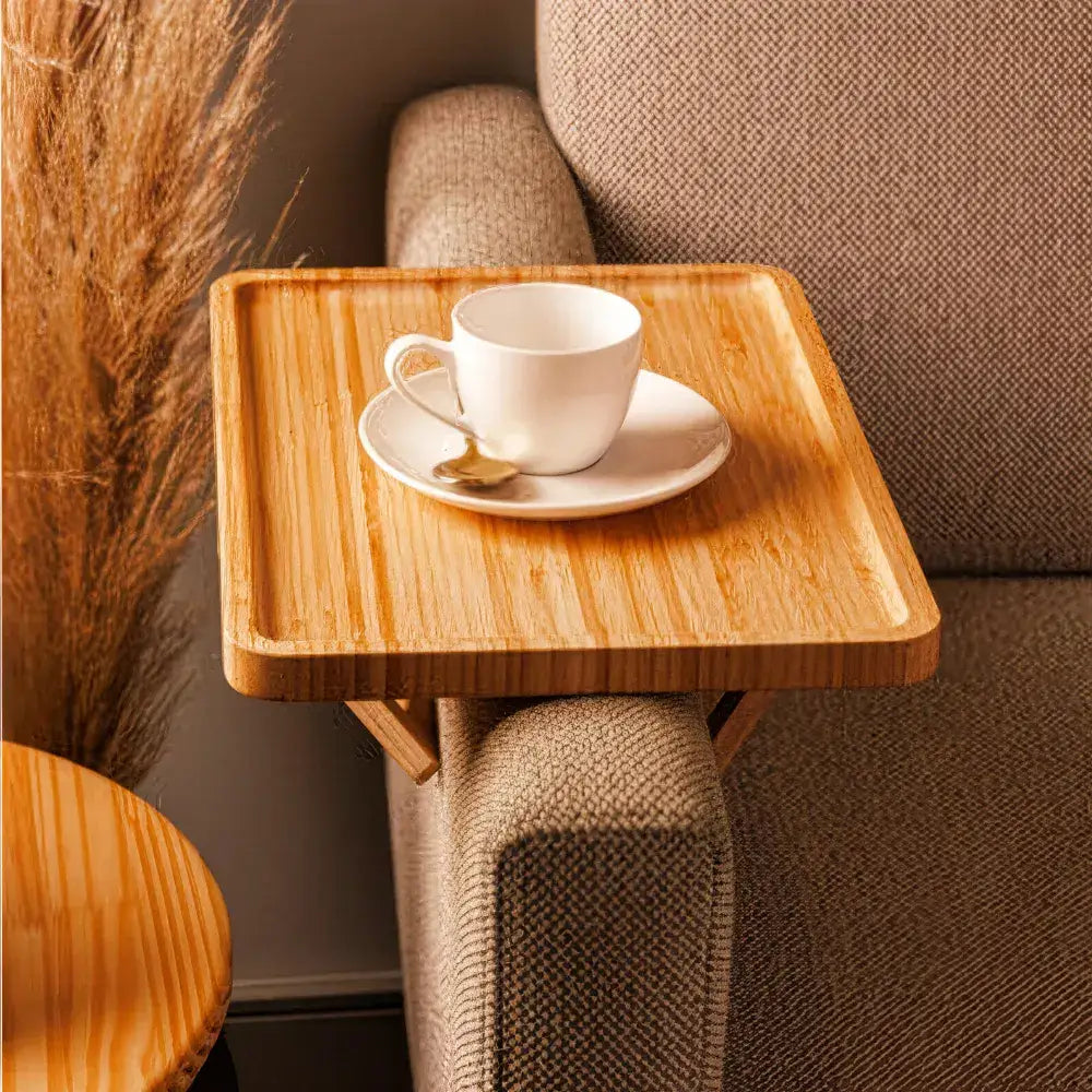 Bandeja Wood para Braço De Sofá - Retangular - Bandeja
