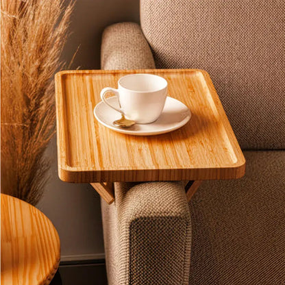 Bandeja Wood para Braço De Sofá - Retangular - Bandeja