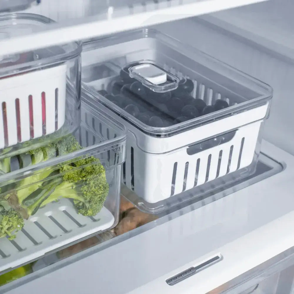 Organizador de Geladeira 2,2L com Cesto - Transparente - Organizador