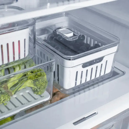 Organizador de Geladeira 2,2L com Cesto - Transparente - Organizador