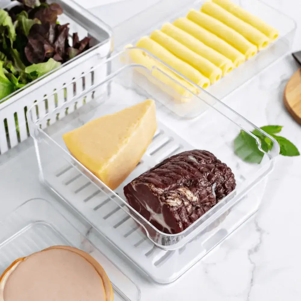 Organizador de Geladeira 2,2L com Cesto - Transparente - Organizador