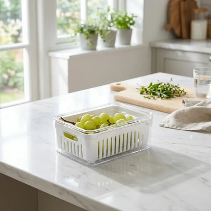 Organizador de Geladeira 2,2L com Cesto - Transparente - Organizador