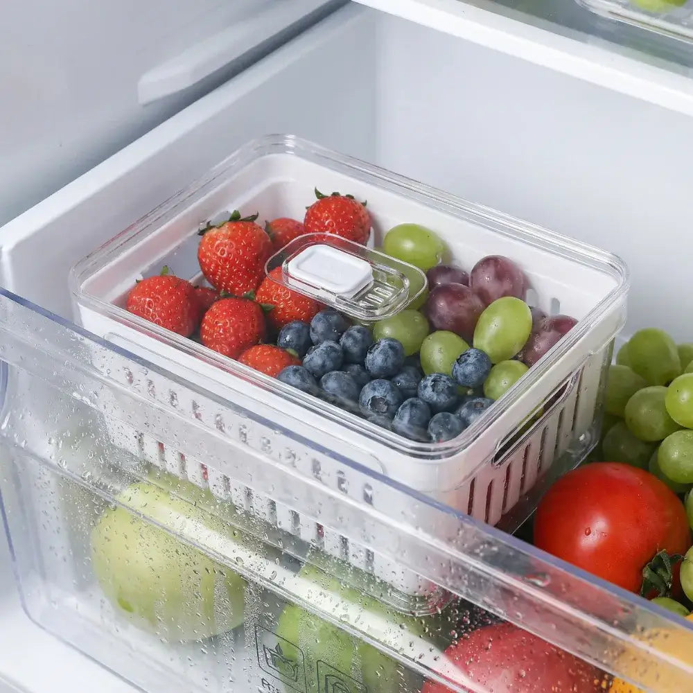 Organizador de Geladeira 2,2L com Cesto - Transparente - Organizador