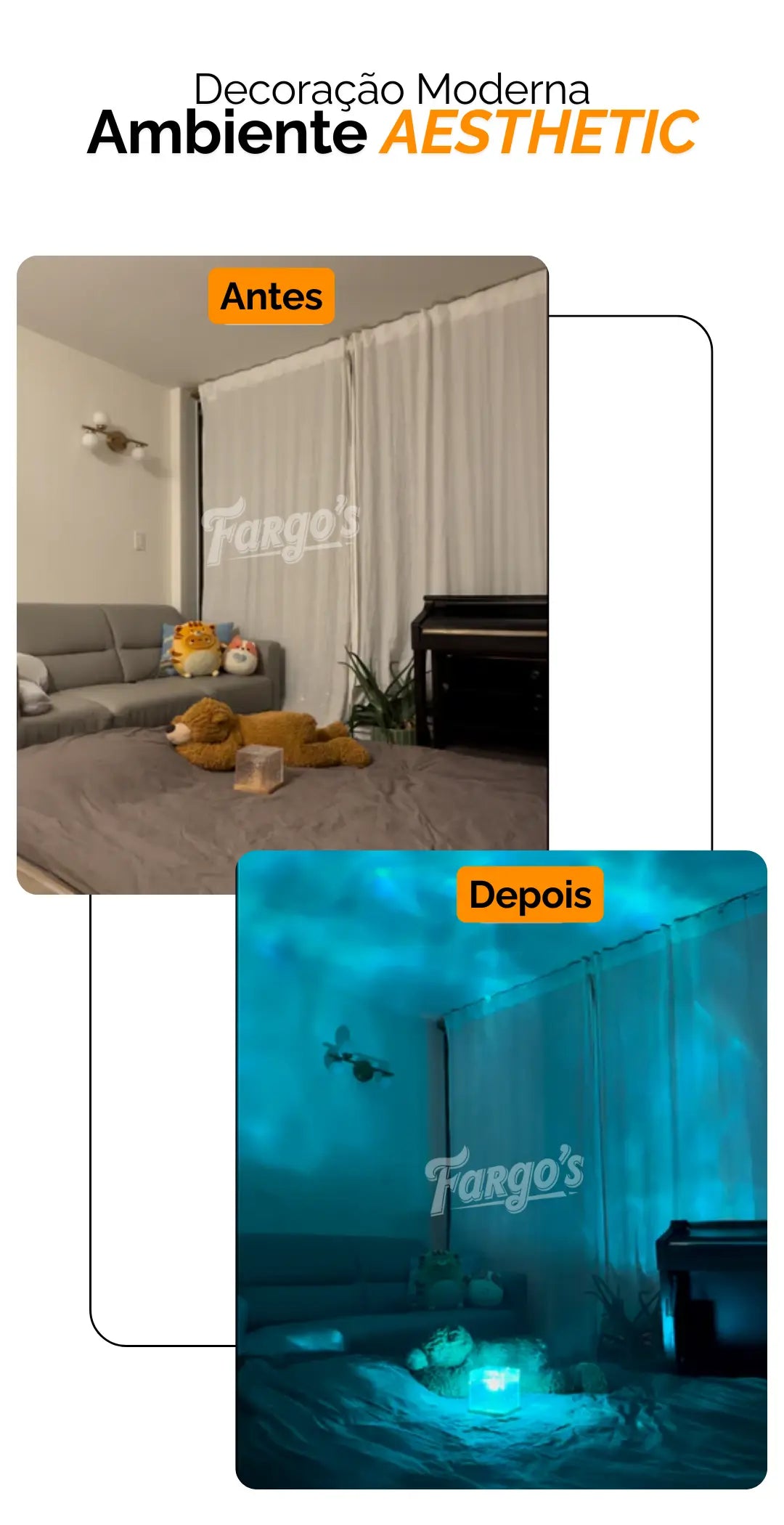 Luminária com Efeitos de Onda Noar + Controle Remoto