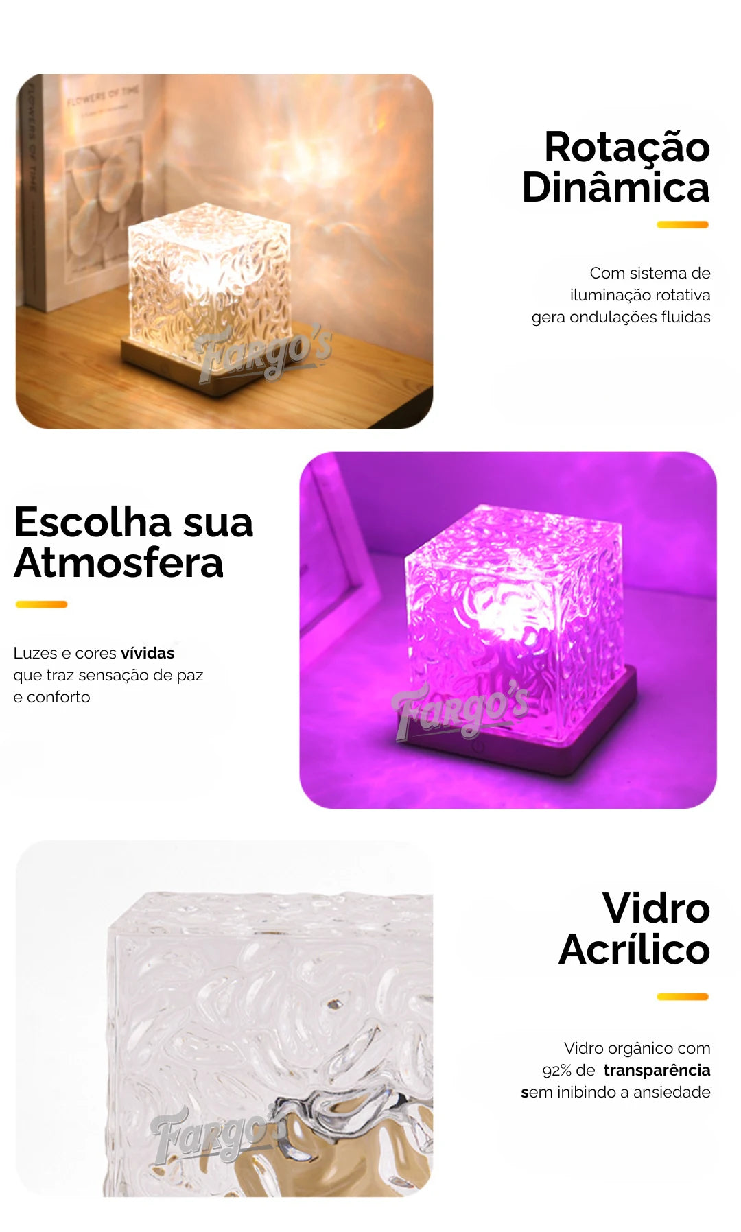 Luminária com Efeitos de Onda Noar + Controle Remoto