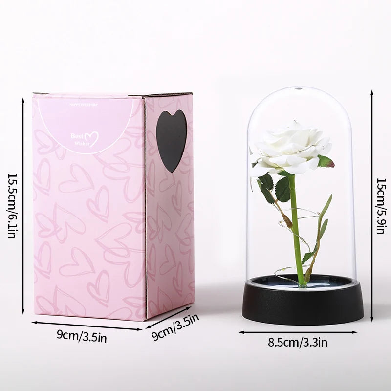 Rosa Encantada com Luz LED – Um Presente Eterno