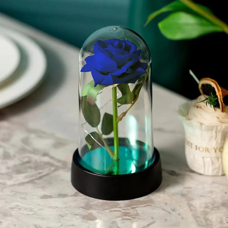 Rosa Encantada com Luz LED – Um Presente Eterno