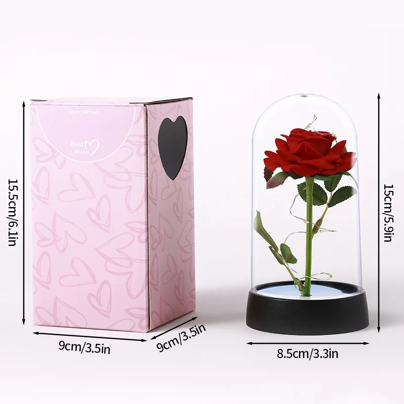 Rosa Encantada com Luz LED – Um Presente Eterno