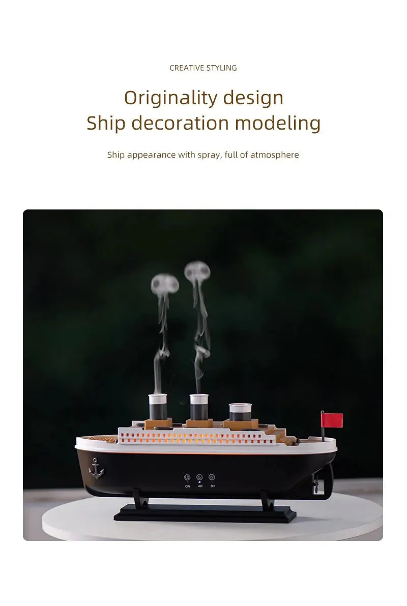 CosyFire® - Difusor Temático de Barco Titanic com Umidificador