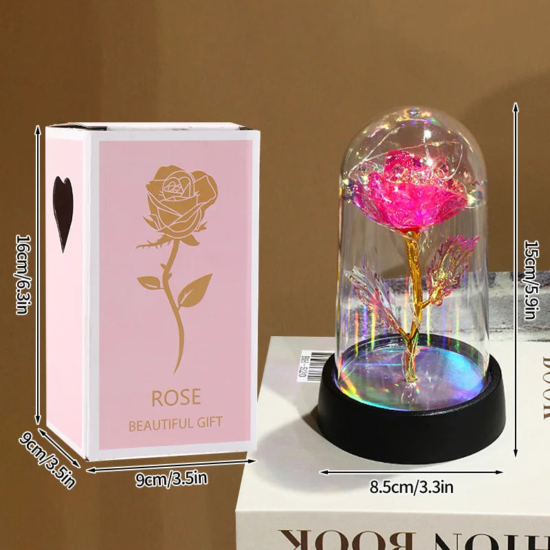 Rosa Encantada com Luz LED – Um Presente Eterno