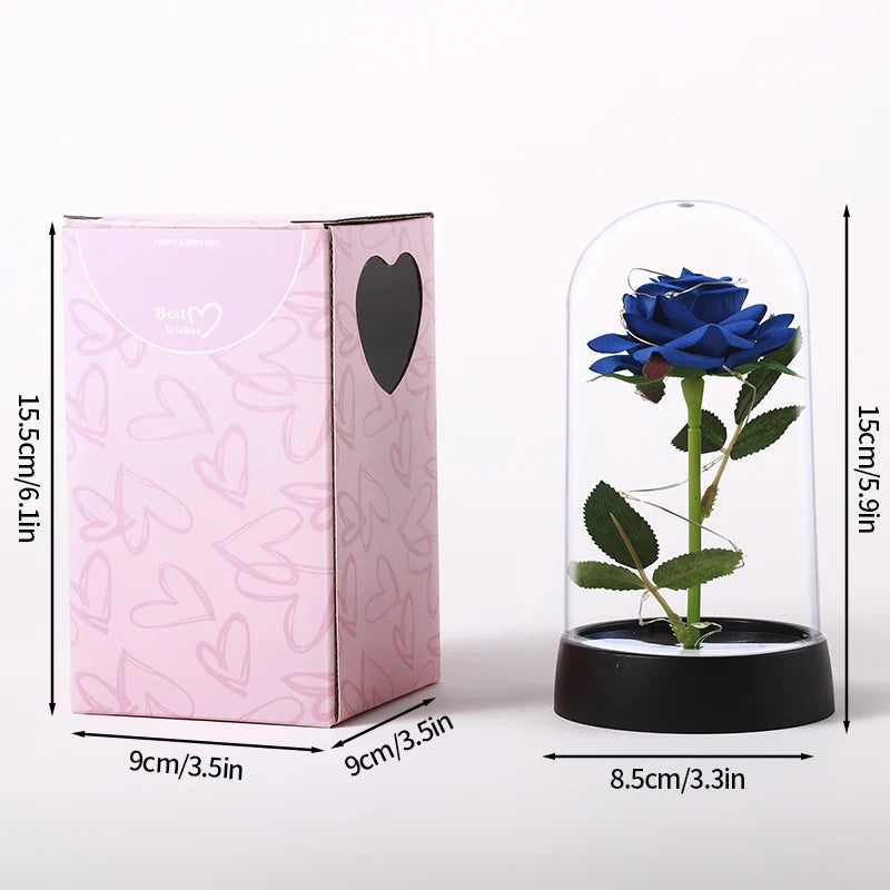 Rosa Encantada com Luz LED – Um Presente Eterno
