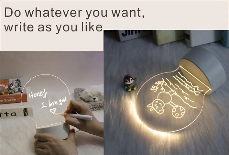 Changing Note Board Night Light DIY Creative Led USB Message Holiday Light With Pen Gift For Home Decoration Night Lamp