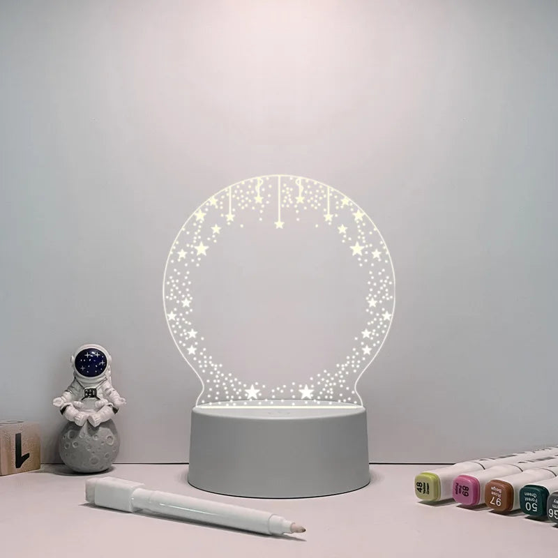 Changing Note Board Night Light DIY Creative Led USB Message Holiday Light With Pen Gift For Home Decoration Night Lamp
