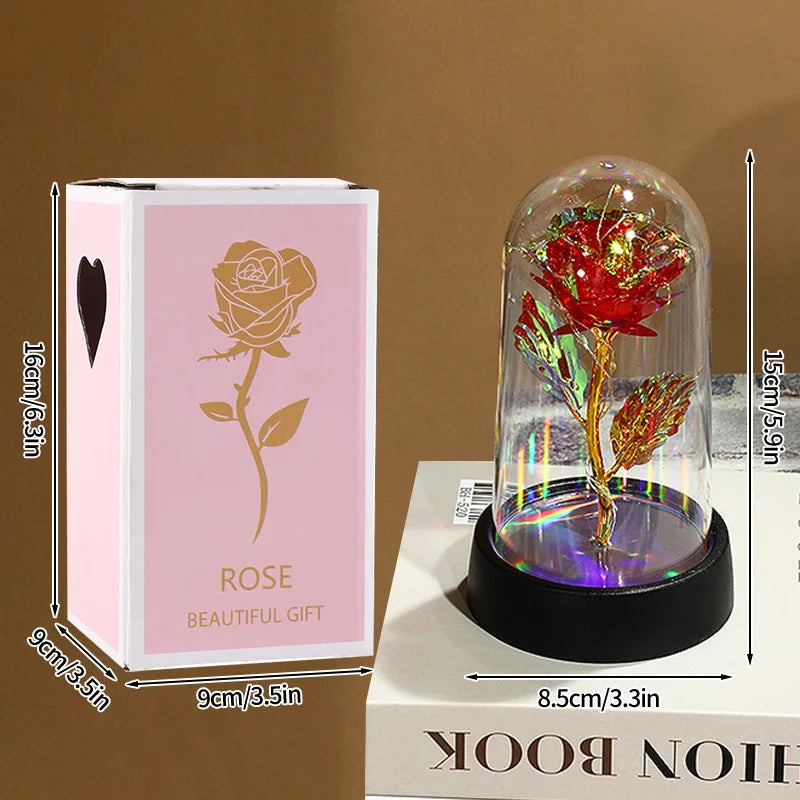 Rosa Encantada com Luz LED – Um Presente Eterno