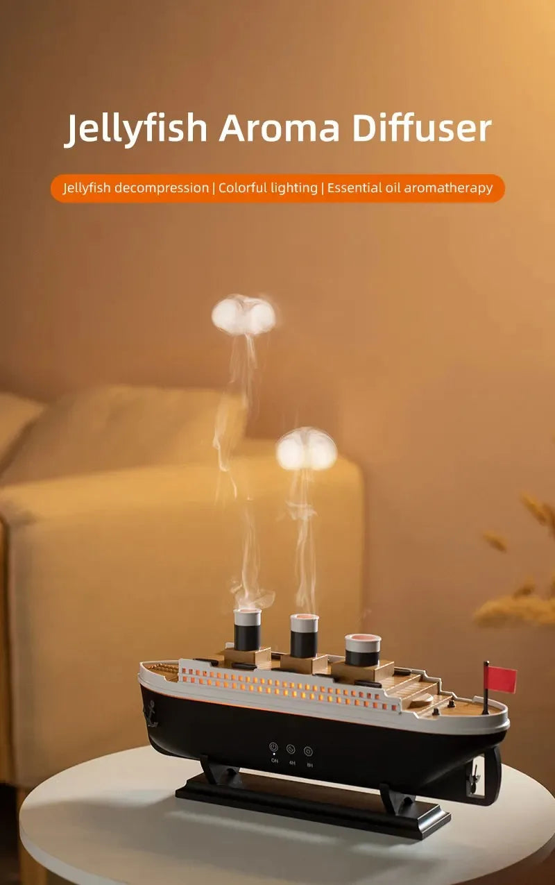 CosyFire® - Difusor Temático de Barco Titanic com Umidificador
