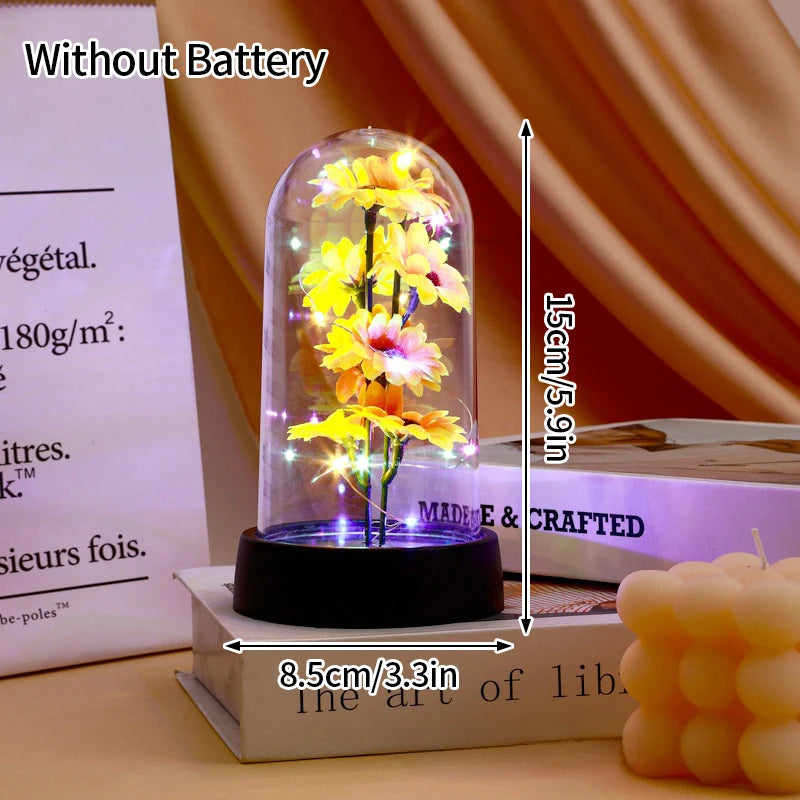 Rosa Encantada com Luz LED – Um Presente Eterno