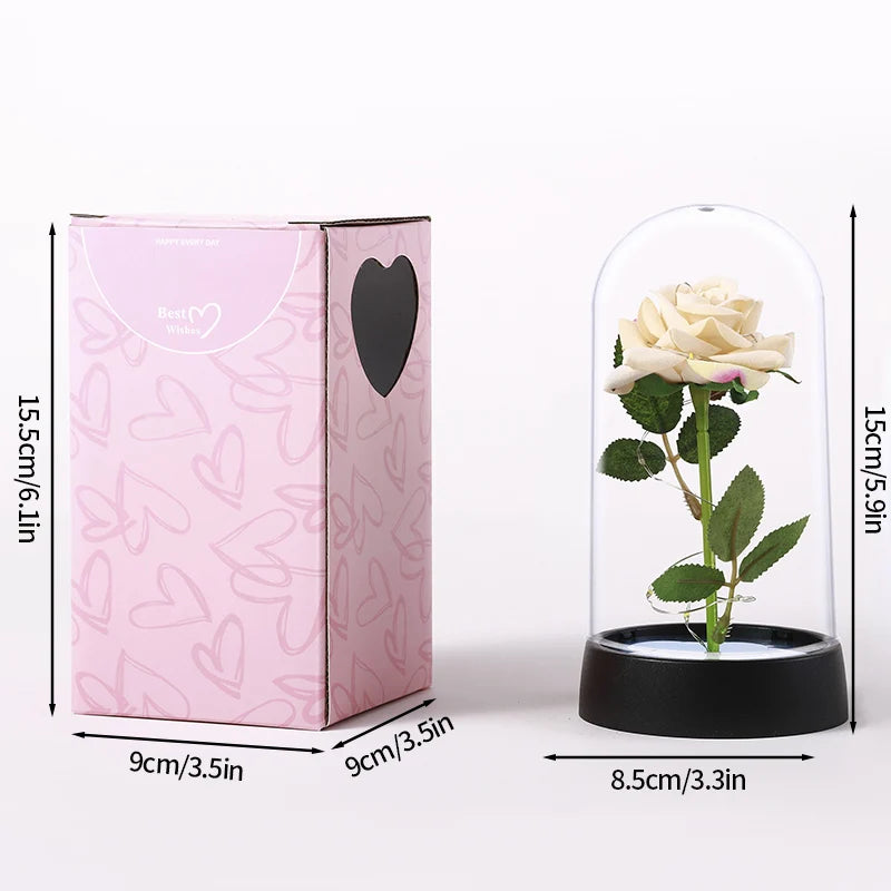Rosa Encantada com Luz LED – Um Presente Eterno