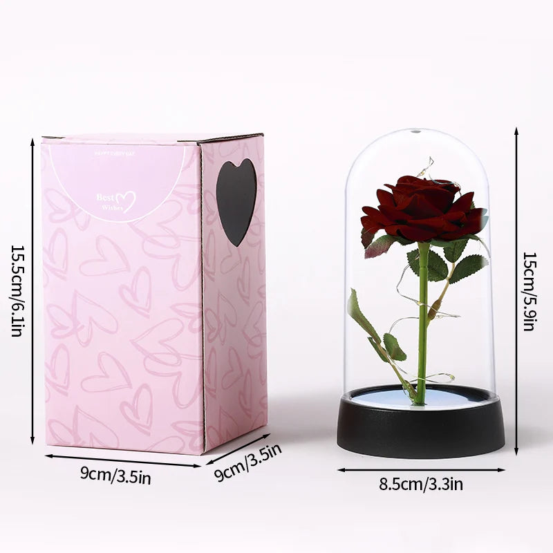 Rosa Encantada com Luz LED – Um Presente Eterno