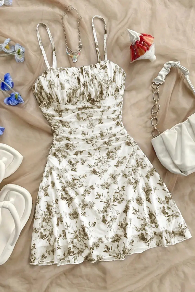 Vestido Feminino Floral Elegante