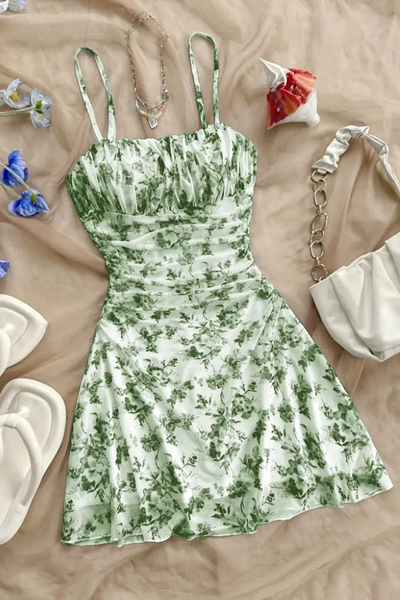 Vestido Feminino Floral Elegante