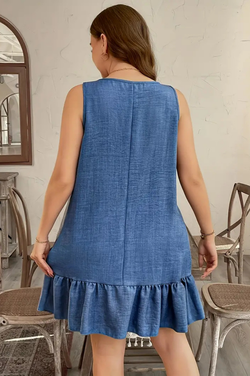 Vestido Feminino com Babados