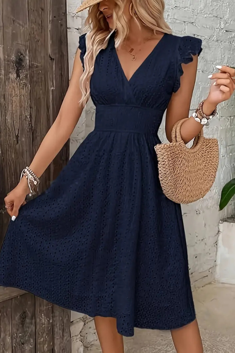 Vestido Midi com Decote V