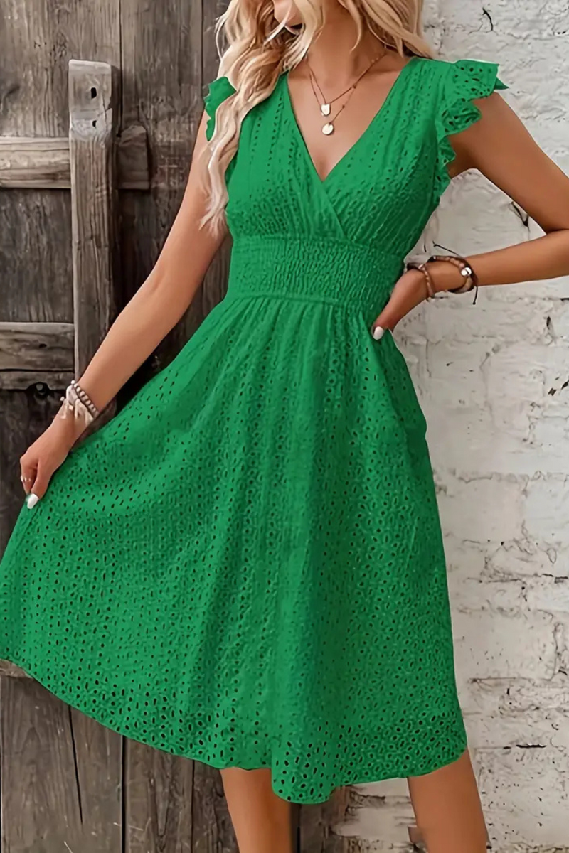 Vestido Midi com Decote V