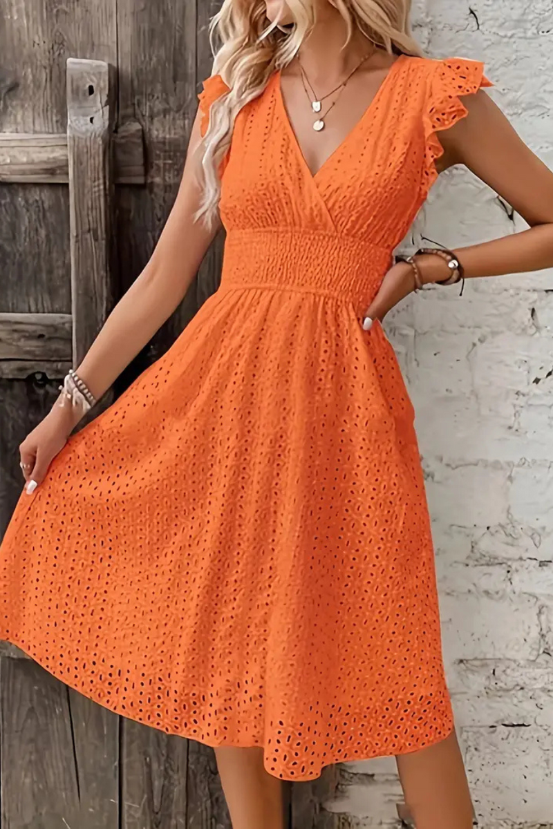 Vestido Midi com Decote V