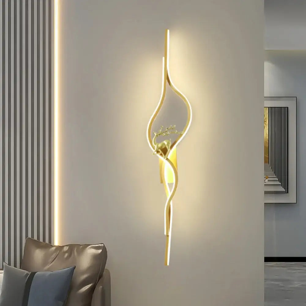Arandela Led Design Conteporâneo Fargos - Dourado / 60cm - Arandela