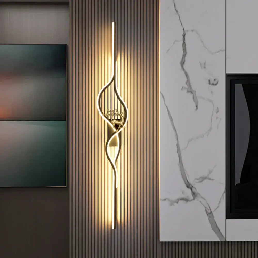 Arandela Led Design Conteporâneo Fargos - Preto / 60cm - Arandela