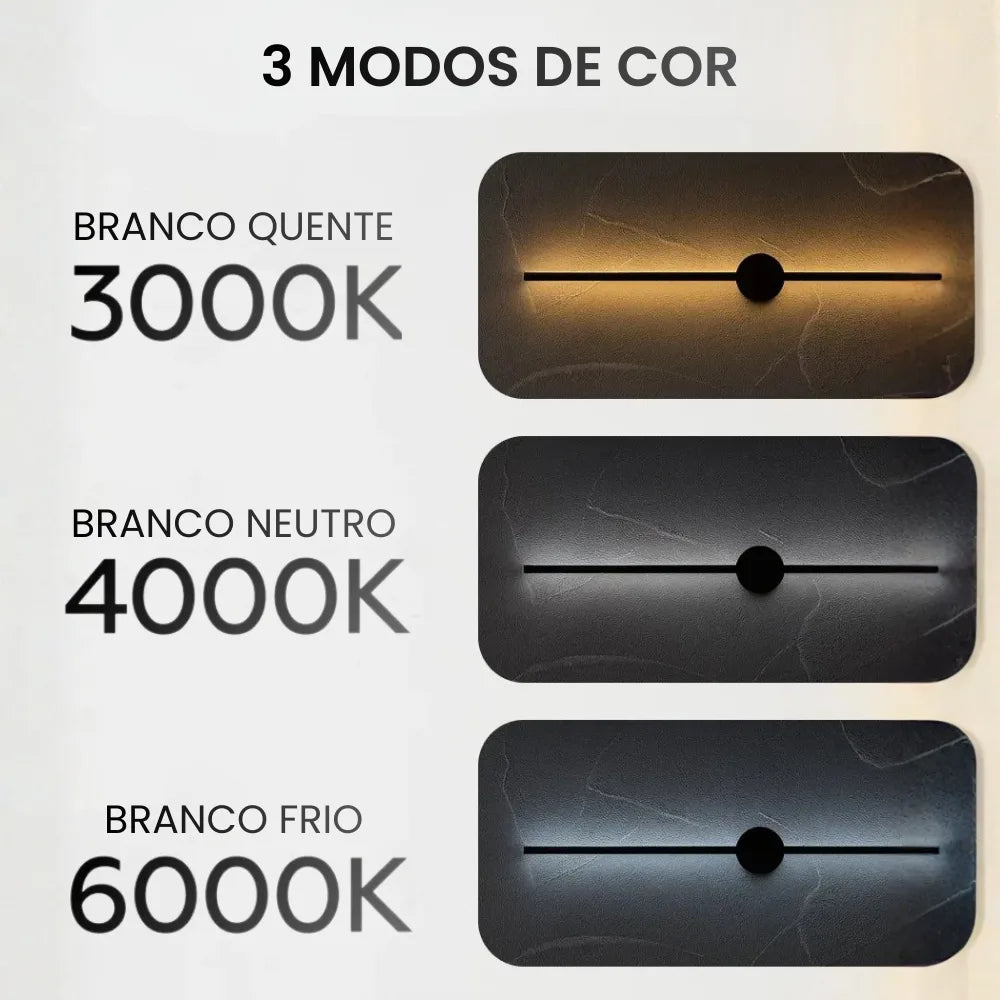 Arandela Moderna Sem Fio LED 3 Tons de Luz