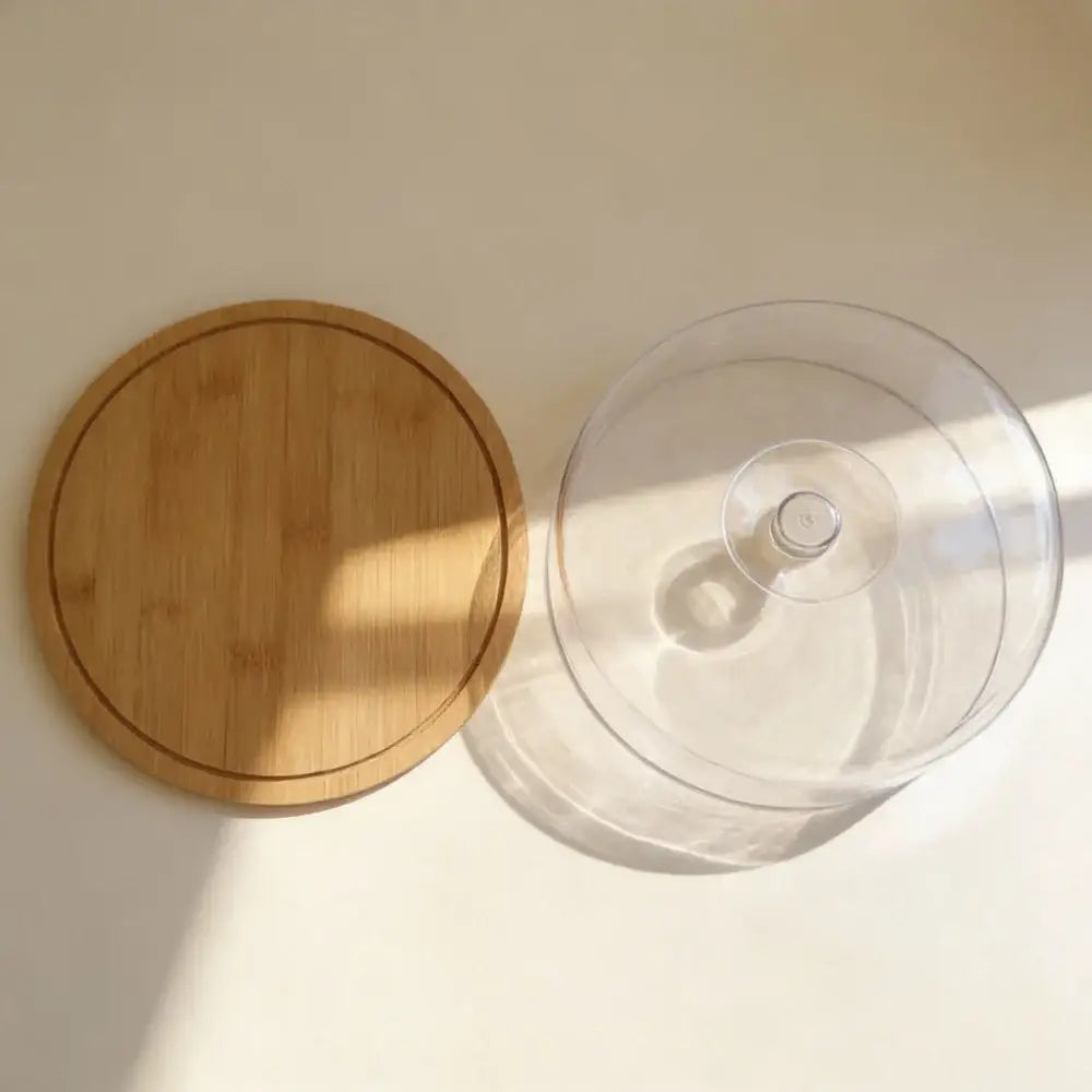 Boleira de Bambu com Tampa para Bolos e Tortas - Boleira