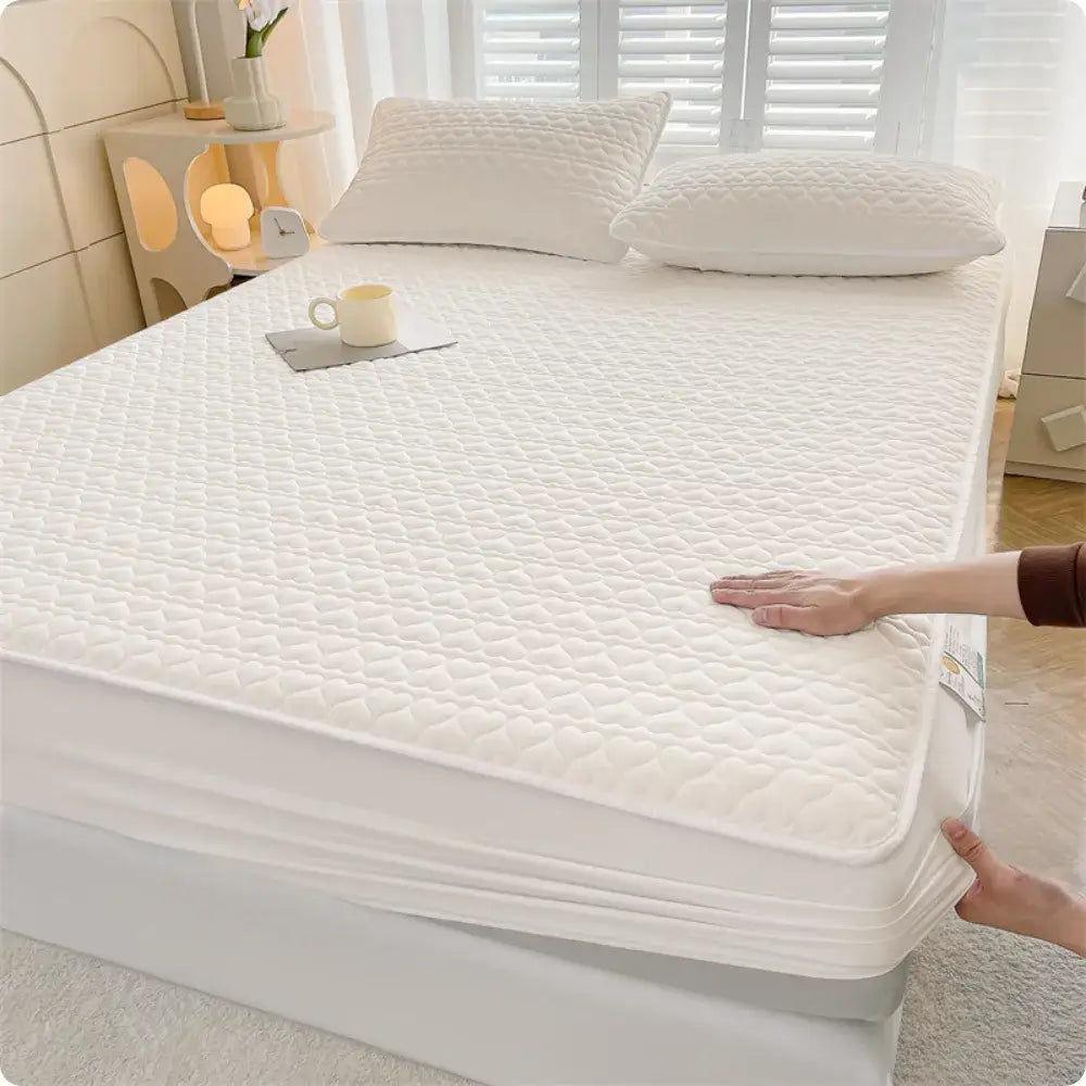 Capa de Colchão Impermeável Quilt + Fronhas - Branco / Queen (1.60x2.00m) - Capa de Colchão Impermeável