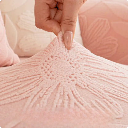 Capa de Sofá Bloom Premium | Textura Floral em Relevo e Toque Aconchegante - Capa de Sofá