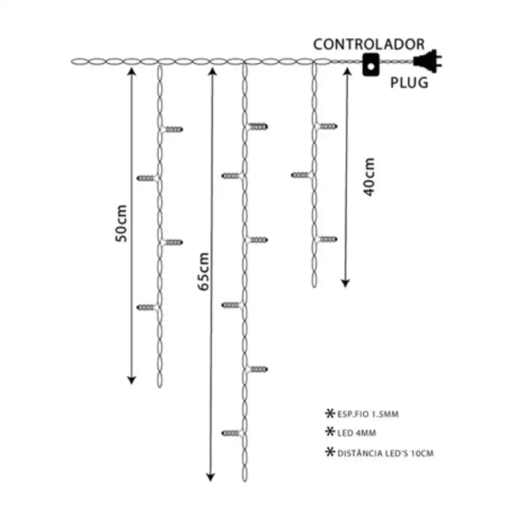 Cascata Led de Natal Decorativo Pisca Pisca Fargos - Pisca Pisca