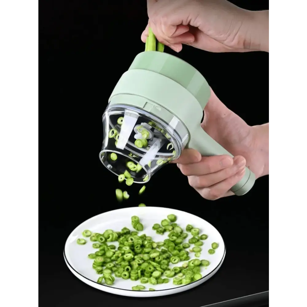 Conjunto de Cortador de Legumes 4 Em 1 Elétrico Portátil Carregável Multiuso Processador de Alimentos Sem Fio - Envio