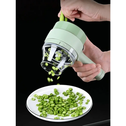 Conjunto de Cortador de Legumes 4 Em 1 Elétrico Portátil Carregável Multiuso Processador de Alimentos Sem Fio - Envio