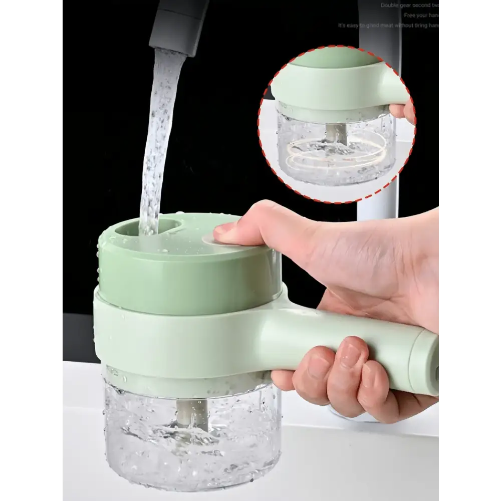 Conjunto de Cortador de Legumes 4 Em 1 Elétrico Portátil Carregável Multiuso Processador de Alimentos Sem Fio - Envio
