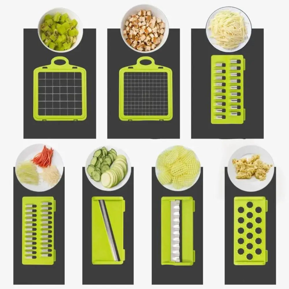 Cortador de Legumes 16 em 1 Multifuncional para Cozinha - 16 Peças - Cortador Multifuncional