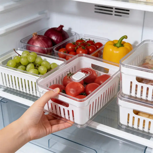 Organizador de Geladeira 2,2L com Cesto - Transparente - Organizador