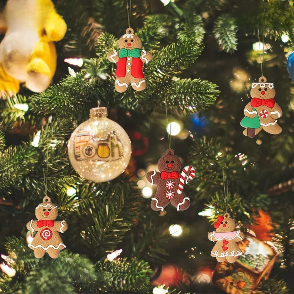 Decorativo Biscoito Gingerbread Árvore de Natal - 12 peças - Decorativo Natal