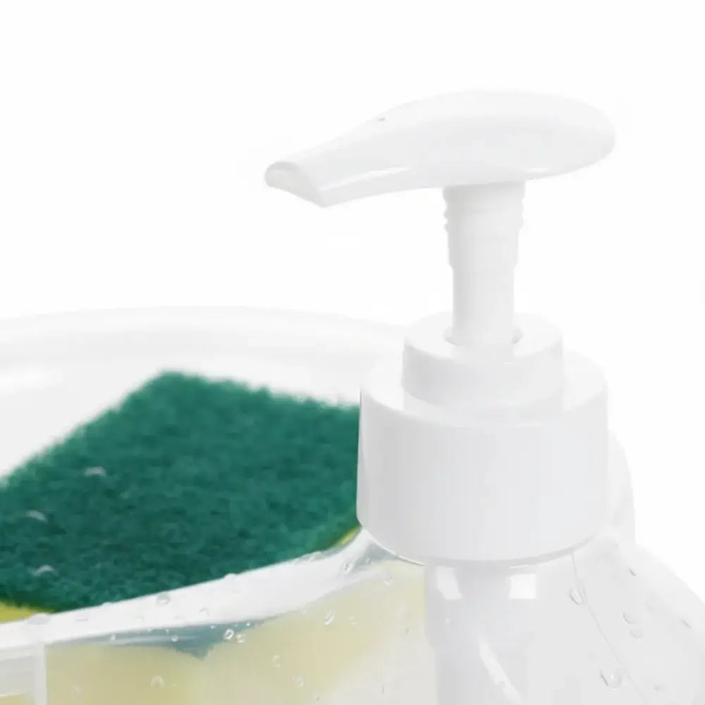 Dispenser de Detergente com Suporte para Esponja Fargos | 2 em 1 Prático e Inteligente - Dispenser de Detergente