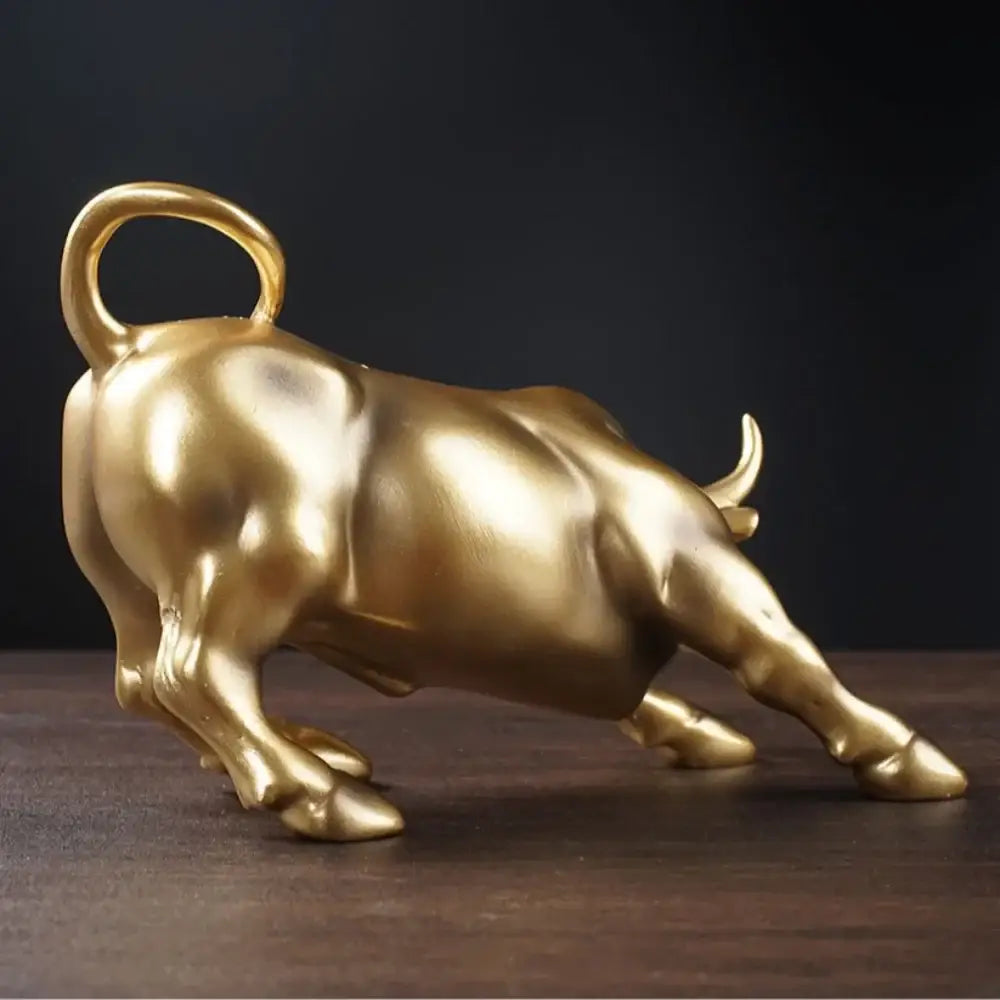 Escultura Dourada Touro de Wall Street Fargos - Escultura