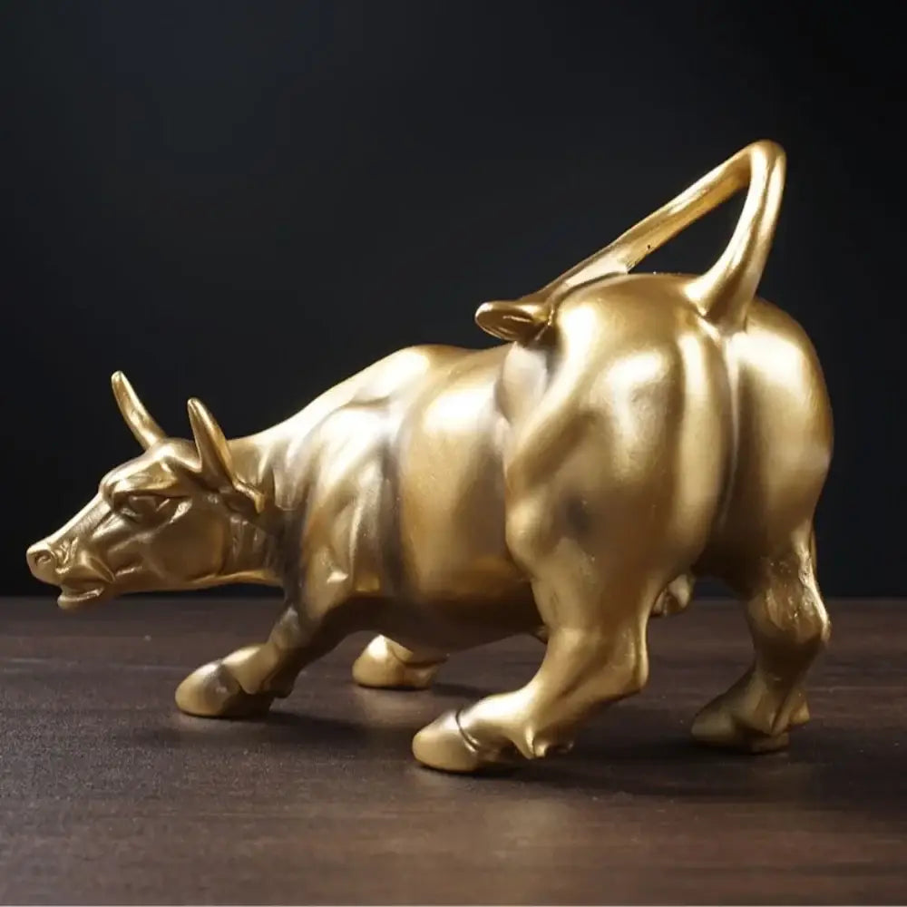 Escultura Dourada Touro de Wall Street Fargos - Escultura
