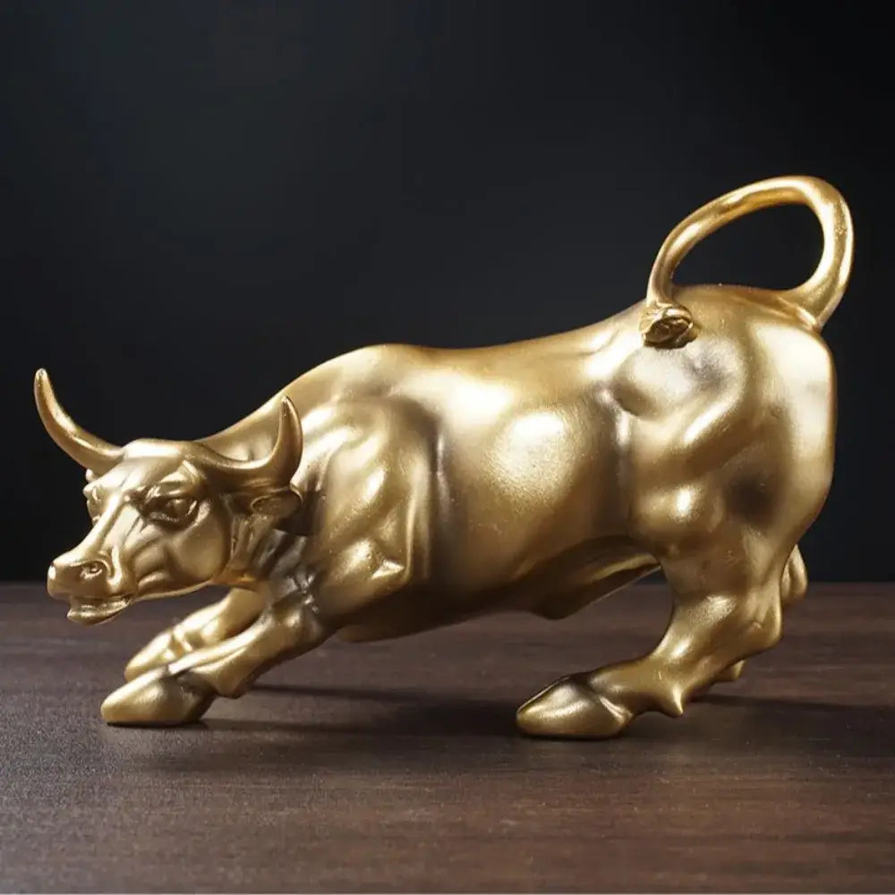 Escultura Dourada Touro de Wall Street Fargos - Escultura