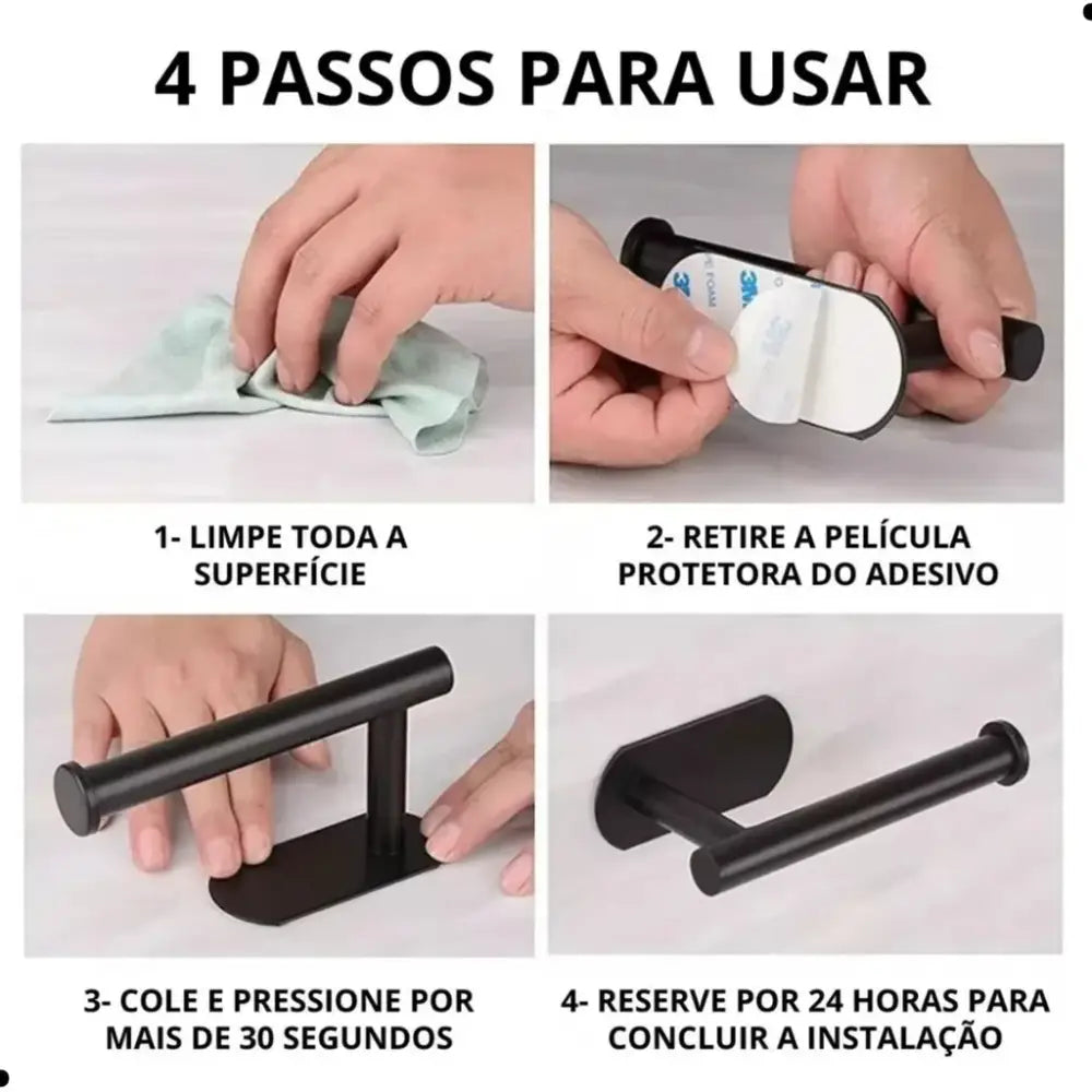 InoxRoll — Suporte Papel Higiênico em Aço Inox Sem Furo - Loja Fargos