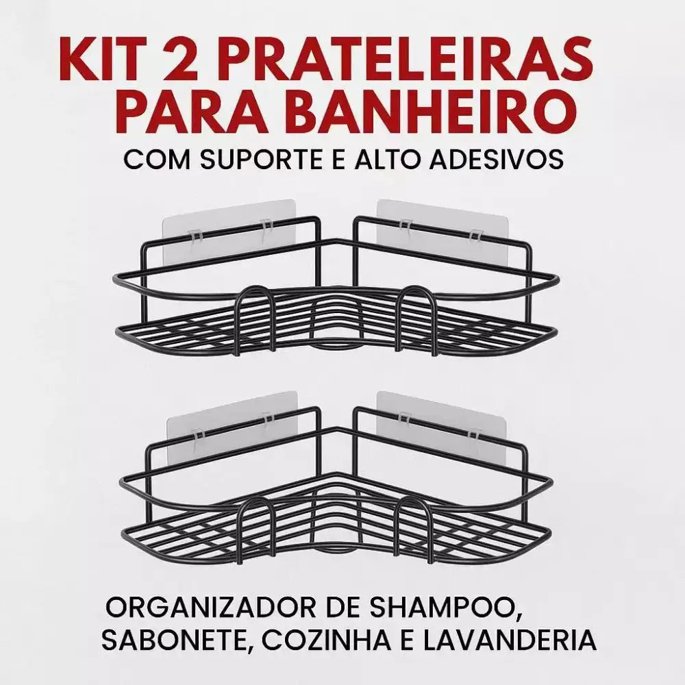Kit Prateleiras Sem Furo para Banheiro — Organizador - Loja Fargos