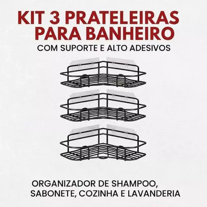 Kit Prateleiras Sem Furo para Banheiro — Organizador - Loja Fargos
