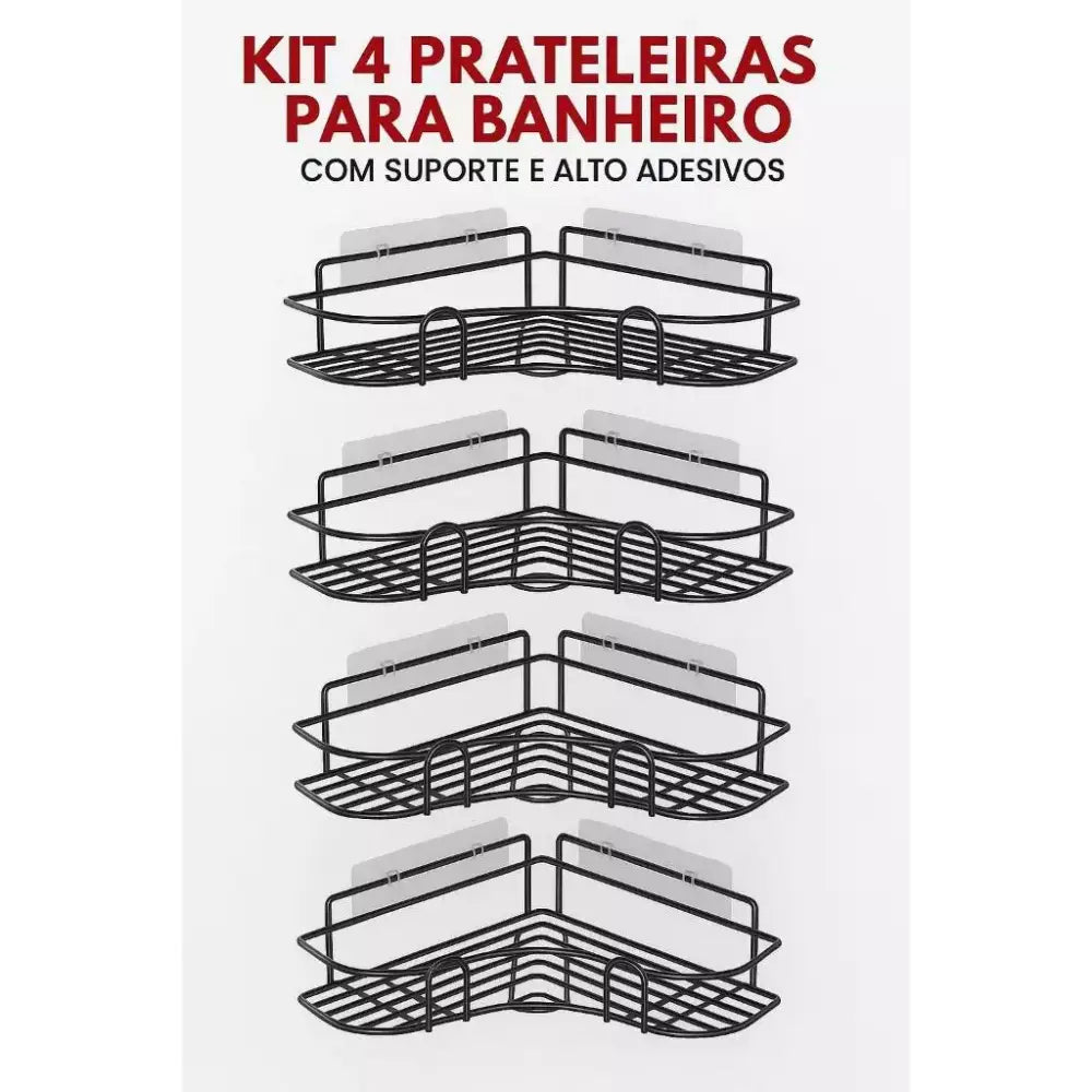 Kit Prateleiras Sem Furo para Banheiro — Organizador - Loja Fargos