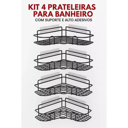 Kit Prateleiras Sem Furo para Banheiro — Organizador - Loja Fargos